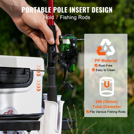 VEVOR Strandviswagen Visserswagen 200 lbs met ballonbanden voor zand