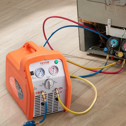 VEVOR Koelmiddelterugwinningsmachine met twee cilinders Koelmiddelterugwinningsmachine 1HP Koelmiddelterugwinningsmachine 220-240V 7,7 lbs/min Koelmiddelterugwinningsmachine