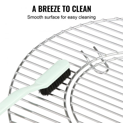 VEVOR grillrooster vuurrooster 53 cm + 29 cm (binnengrill), ijzeren vuurschalen rond grillrooster ketel houtskoolgrillaccessoires grillbevestiging, campinggrillrooster Geschikt voor terras, feesten, reizen, parken