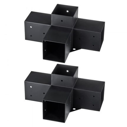 VEVOR set van 2 paalverbinders gemaakt van 2 mm dikke staalplaten paalhoek pergola hoekverbinder houtverbinder 90° kofferbakconstructie hoekbeugel houten balken paviljoenbeugelset 340 x 220 x 152 mm