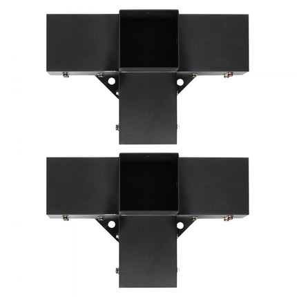 VEVOR set van 2 paalverbinders gemaakt van 2 mm dikke staalplaten paalhoek pergola hoekverbinder houtverbinder 90° kofferbakconstructie hoekbeugel houten balken paviljoenbeugelset 340 x 220 x 152 mm