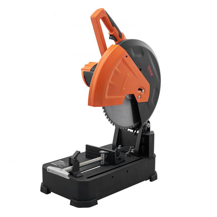VEVOR 2800 W afkort- en verstekzaag cirkelzaagblad 35,5 cm professionele paneelzaag afkortzaag zagen afkortzaag cirkelzaag hoogwaardig zaagblad koude afkortzaag oranje & zwart