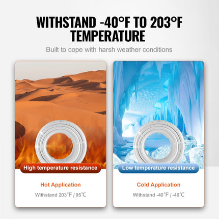 VEVOR aluminium composietbuis, aluminium meerlagencomposietbuis, 25 m, wit, PEX buis, aluminium meerlagencomposietbuis, MV buis, meerlagenbuis, ideaal voor vloerverwarming en radiatoraansluiting, aluminium composietbuis