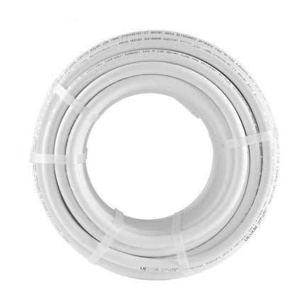 VEVOR aluminium composietbuis, aluminium meerlagencomposietbuis, 25 m, wit, PEX buis, aluminium meerlagencomposietbuis, MV buis, meerlagenbuis, ideaal voor vloerverwarming en radiatoraansluiting, aluminium composietbuis