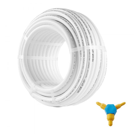 VEVOR aluminium composietbuis, aluminium meerlagencomposietbuis, 25 m, wit, PEX buis, aluminium meerlagencomposietbuis, MV buis, meerlagenbuis, ideaal voor vloerverwarming en radiatoraansluiting, aluminium composietbuis
