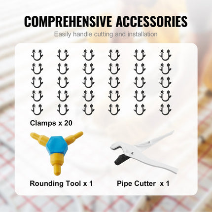 VEVOR aluminium composietbuis, aluminium meerlagencomposietbuis, 300 m, wit, PEX buis, aluminium meerlagencomposietbuis, MV buis, meerlagenbuis, ideaal voor vloerverwarming en radiatoraansluiting, aluminium composietbuis