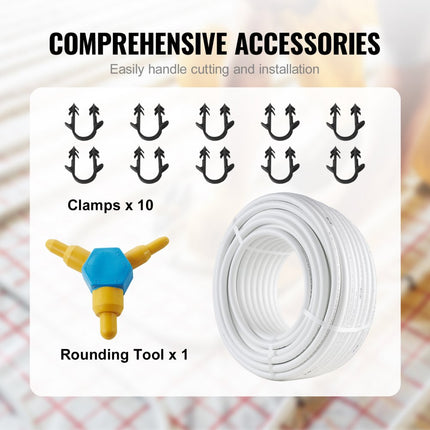VEVOR aluminium composietbuis, aluminium meerlagencomposietbuis, 50 m, wit, PEX buis, aluminium meerlagencomposietbuis, MV buis, meerlagenbuis, ideaal voor vloerverwarming en radiatoraansluiting, aluminium composietbuis