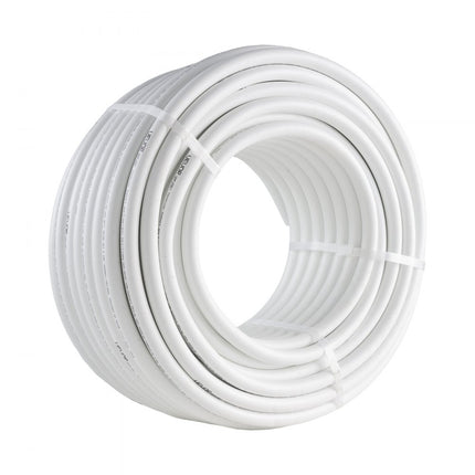 VEVOR aluminium composietbuis, aluminium meerlagencomposietbuis, 50 m, wit, PEX buis, aluminium meerlagencomposietbuis, MV buis, meerlagenbuis, ideaal voor vloerverwarming en radiatoraansluiting, aluminium composietbuis