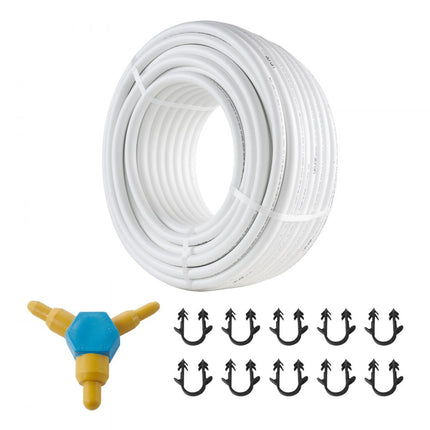 VEVOR aluminium composietbuis, aluminium meerlagencomposietbuis, 50 m, wit, PEX buis, aluminium meerlagencomposietbuis, MV buis, meerlagenbuis, ideaal voor vloerverwarming en radiatoraansluiting, aluminium composietbuis