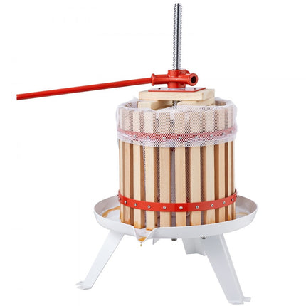 VEVOR fruitpers, sapcentrifuge, bessenpers, 11,3 L, fruitpers, 40 x 40 x 20,5 cm, Zelkova hout, handmatige fruitpers, appelpers, wijnpers, pureepers, sapcentrifuge, fruitmolen met filterzakken