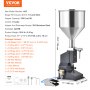 VEVOR 5-50ml vulmachine Handmatige vloeistofvulmachine Gemaakt van Food Grade 304 roestvrij staal Siliconen PTFE Compatibel met 500W luchtcompressor vulmachine voor het vullen van honingolie-essentie