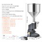 VEVOR 5-50ml vulmachine Handmatige vloeistofvulmachine Gemaakt van Food Grade 304 roestvrij staal Siliconen PTFE Compatibel met 500W luchtcompressor vulmachine voor het vullen van honingolie-essentie