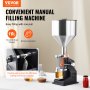 VEVOR 5-50ml vulmachine Handmatige vloeistofvulmachine Gemaakt van Food Grade 304 roestvrij staal Siliconen PTFE vulmachine inclusief twee spuitmonden 4 mm / 8 mm Ideaal voor het vullen van honingolie-essentie
