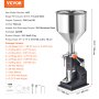 VEVOR 5-50ml vulmachine Handmatige vloeistofvulmachine Gemaakt van Food Grade 304 roestvrij staal Siliconen PTFE vulmachine inclusief twee spuitmonden 4 mm / 8 mm Ideaal voor het vullen van honingolie-essentie
