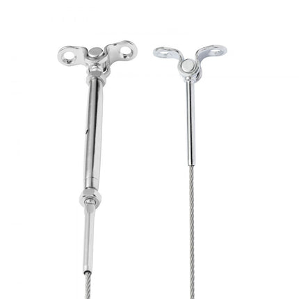 VEVOR T316 roestvrij staal verstelbare hoek 1/8" kabelrailset/hardware voor houten palen, maritieme kwaliteit voor 1/8" staalkabel, 0-180 graden hoek en eenvoudige installatie, zilver (10 stuks)