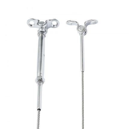 VEVOR T316 roestvrij staal verstelbare hoek 1/8" kabelrailset/hardware voor houten palen, maritieme kwaliteit voor 1/8" draadkabel, 0-180 graden hoek en eenvoudige installatie, zilver (20 stuks)