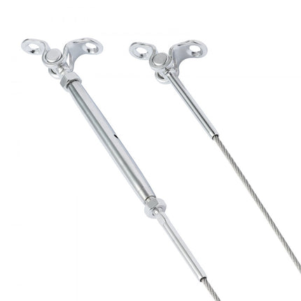 VEVOR T316 roestvrij staal verstelbare hoek 1/8" kabelrailset/hardware voor houten palen, maritieme kwaliteit voor 1/8" staalkabel, 0-180 graden hoek en eenvoudige installatie, zilver (30 stuks)