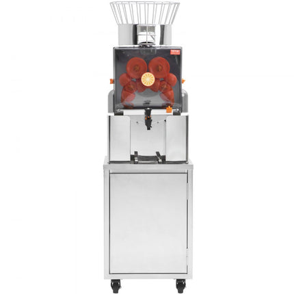 VEVOR Commerciële sinaasappelpers Automatische 120W sapcentrifuge, roestvrijstalen sinaasappelpers voor 25 sinaasappels per minuut, met uittrekbare filterbox, PC-deksel Citruspers Sapcentrifuge Elektrisch