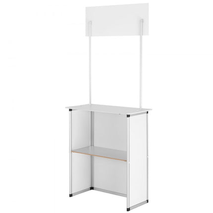 VEVOR Draagbare Beursbalie Beursbalie, 785 x 380 x 1815 mm Beursstand Beursstand, Opvouwbare Promotie Retail Bartafel, Receptie Beursstand met Opbergplank, Draagtas