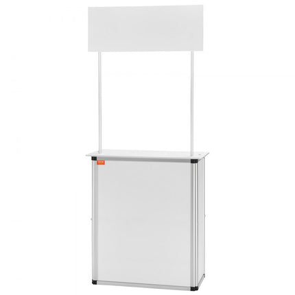 VEVOR Draagbare Beursbalie Beursbalie, 785 x 380 x 1815 mm Beursstand Beursstand, Opvouwbare Promotie Retail Bartafel, Receptie Beursstand met Opbergplank, Draagtas