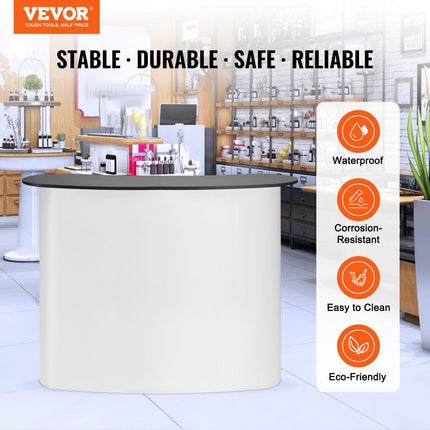 VEVOR Draagbare Beursbalie Beursbalie, 1300 x 465 x 950 mm Beursstand Beursstand, Opvouwbare Promotie Retail Bartafel, Pop-up Podium met Opbergplank, Draagtas
