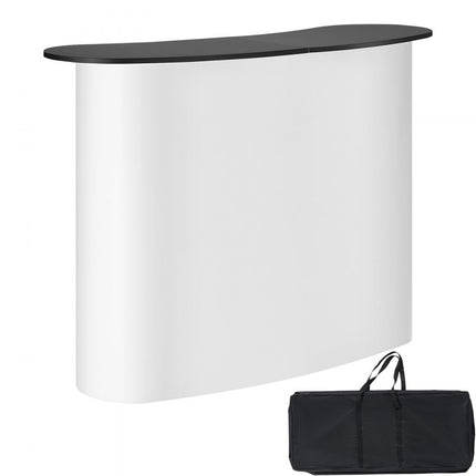 VEVOR Draagbare Beursbalie Beursbalie, 1300 x 465 x 950 mm Beursstand Beursstand, Opvouwbare Promotie Retail Bartafel, Pop-up Podium met Opbergplank, Draagtas