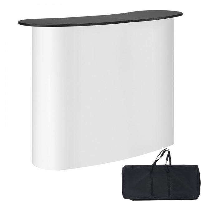 VEVOR Draagbare Beursbalie Beursbalie, 1300 x 465 x 950 mm Beursstand Beursstand, Opvouwbare Promotie Retail Bartafel, Pop-up Podium met Opbergplank, Draagtas