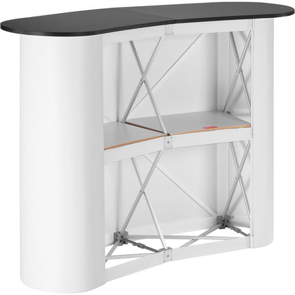 VEVOR Draagbare Beursbalie Beursbalie, 1300 x 465 x 950 mm Beursstand Beursstand, Opvouwbare Promotie Retail Bartafel, Pop-up Podium met Opbergplank, Draagtas