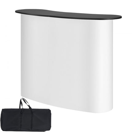 VEVOR Draagbare Beursbalie Beursbalie, 1300 x 465 x 950 mm Beursstand Beursstand, Opvouwbare Promotie Retail Bartafel, Pop-up Podium met Opbergplank, Draagtas