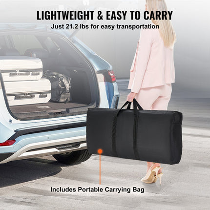 VEVOR Draagbare beursbalie, 1980 x 385 x 880 m beursstand, tentoonstellingsbaliestandaard, opvouwbare promotiebartafel, promotiebalie, receptie met opbergplank, draagtas, zwart