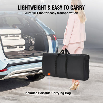 VEVOR Draagbare beursbalie, 975 x 385 x 870 mm beursstand, tentoonstellingsbaliestandaard, opvouwbare promotiebartafel, promotiebalie, receptie met opbergplank, draagtas, zwart