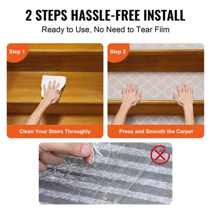 VEVOR traptreden antislip 28" x 9" machinewasbaar geluidsabsorberend voor oudere kinderen hondenveiligheid bruin 15 stuks