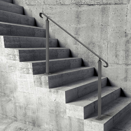 VEVOR Balustrade Trap Trapleuning Smeedijzeren Leuning 48 cm Armsteun Antislip Handgreep Ijzer Zwart Stappen Trap Leuning Windtrap Leuning