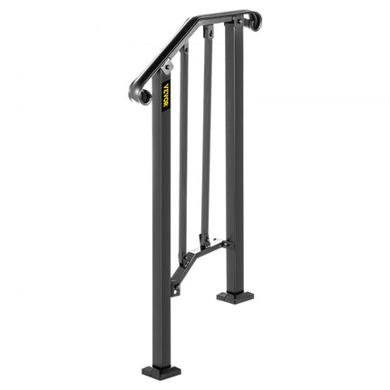 VEVOR Balustrade Trap Smeedijzeren Leuning 1-2 Treden Trap Leuning 17,3 cm Smeedijzeren Rail Afstand Tussen Palen 30 cm Outdoor Indoor Trapleuning