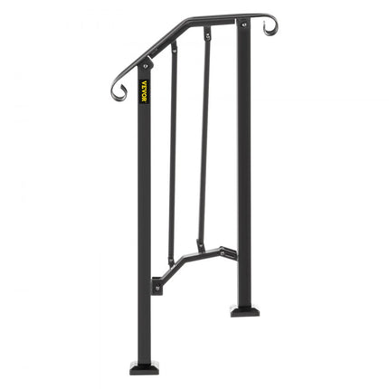 VEVOR Balustrade Trap Smeedijzeren Leuning 1-2 Treden Trap Leuning 17,3 cm Smeedijzeren Rail Afstand Tussen Palen 30 cm Outdoor Indoor Trapleuning