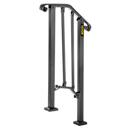 VEVOR Balustrade Trap Smeedijzeren Leuning 1-2 Treden Trap Leuning 17,3 cm Smeedijzeren Rail Afstand Tussen Palen 30 cm Outdoor Indoor Trapleuning