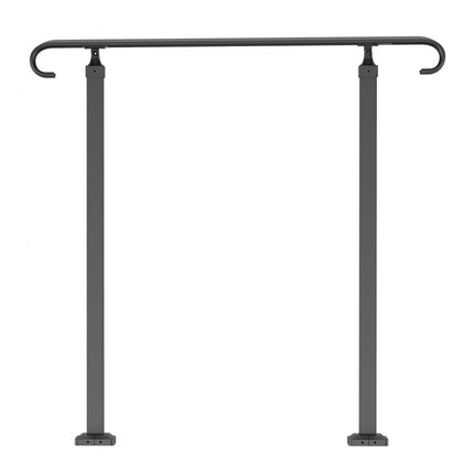 VEVOR Balustrade Trap Trapleuning Smeedijzeren Leuning 1 tot 2 Treden Armsteun Antislip Handgreep Zwart Stappen Trap Leuning Windtrap Leuning