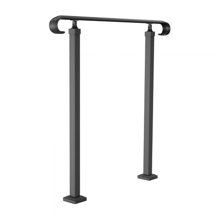 VEVOR Balustrade Trap Trapleuning Smeedijzeren Leuning 1 tot 2 Treden Armsteun Antislip Handgreep Zwart Stappen Trap Leuning Windtrap Leuning