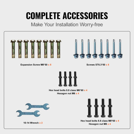 VEVOR Balustrade Trap Smeedijzeren Leuning 2-3 Treden Trap Leuning 37 cm Smeedijzeren Rail Afstand Tussen Palen 71 cm Outdoor Indoor Trapleuning