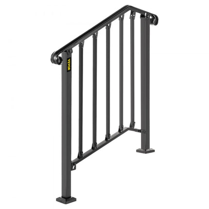VEVOR Balustrade Trap Smeedijzeren Leuning 2-3 Treden Trap Leuning 37 cm Smeedijzeren Rail Afstand Tussen Palen 71 cm Outdoor Indoor Trapleuning