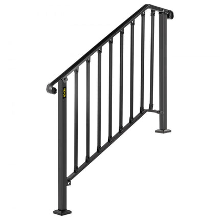 VEVOR Balustrade Trap Smeedijzeren Leuning 3-4 Treden Trap Leuning 66 cm Leuning Rail Afstand Tussen Palen 111,3 cm Outdoor Indoor Trapleuning