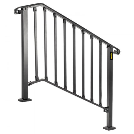 VEVOR Balustrade Trap Smeedijzeren Leuning 3-4 Treden Trap Leuning 66 cm Leuning Rail Afstand Tussen Palen 111,3 cm Outdoor Indoor Trapleuning