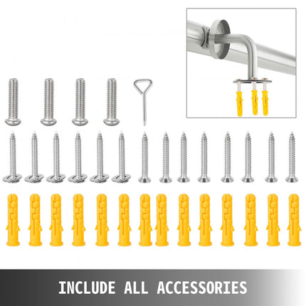 VEVOR Balustrade Trap Trapleuning trapleuning 1.8M roestvrijstalen leuningen voor trappen 90kg