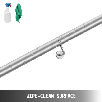 VEVOR Balustrade Trap Trapleuning trapleuning 1.8M roestvrijstalen leuningen voor trappen 90kg