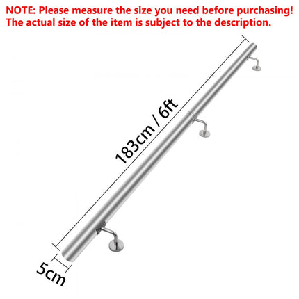 VEVOR Balustrade Trap Trapleuning trapleuning 1.8M roestvrijstalen leuningen voor trappen 90kg