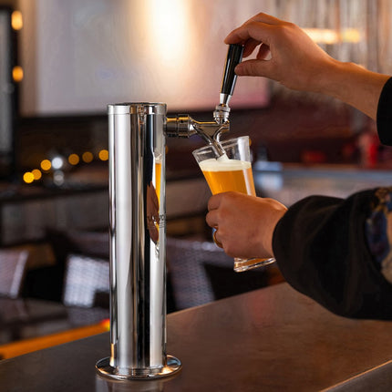 VEVOR bierdispenser met enkele kraan, roestvrijstalen biervatentoren, Kegerator-torenset met voorgemonteerde slangen en zelfsluitende tapschacht voor feesten, bars, pubs, restaurants