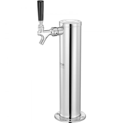 VEVOR bierdispenser met enkele kraan, roestvrijstalen biervatentoren, Kegerator-torenset met voorgemonteerde slangen en zelfsluitende tapschacht voor feesten, bars, pubs, restaurants