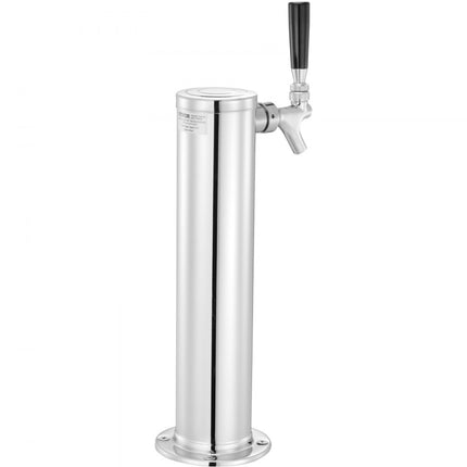 VEVOR bierdispenser met enkele kraan, roestvrijstalen biervatentoren, Kegerator-torenset met voorgemonteerde slangen en zelfsluitende tapschacht voor feesten, bars, pubs, restaurants