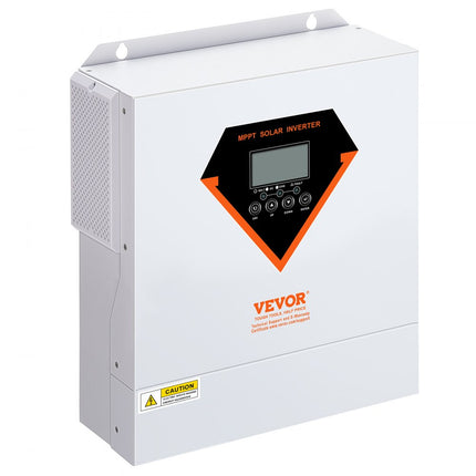 VEVOR 2-in-1 hybride zonne-omvormer 3500 W zonne-omvormer 7000 VA zuivere sinusgolf MPPT LCD-scherm 3 oplaadmodi (opladen op zonne-energie, opladen via elektriciteitsnet, hybride opladen) en 4 uitgangsmodi (UTL, SOL, SBU, SUB)