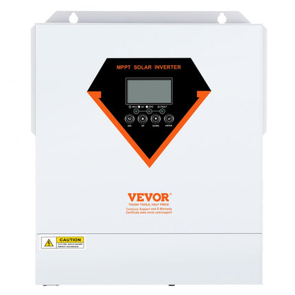 VEVOR 2-in-1 hybride zonne-omvormer 3500 W zonne-omvormer 7000 VA zuivere sinusgolf MPPT LCD-scherm 3 oplaadmodi (opladen op zonne-energie, opladen via elektriciteitsnet, hybride opladen) en 4 uitgangsmodi (UTL, SOL, SBU, SUB)